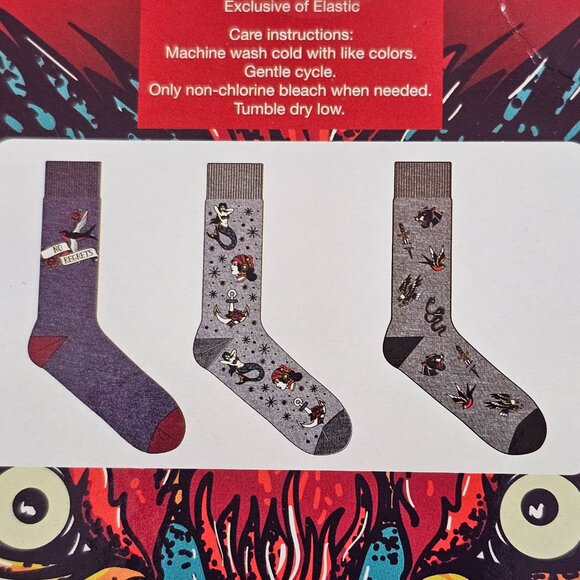 Good Boy Holiday Fun No Regrets Crew Sock 3 Pack Men's Size 6-12 NIP - Picture 8 of 9